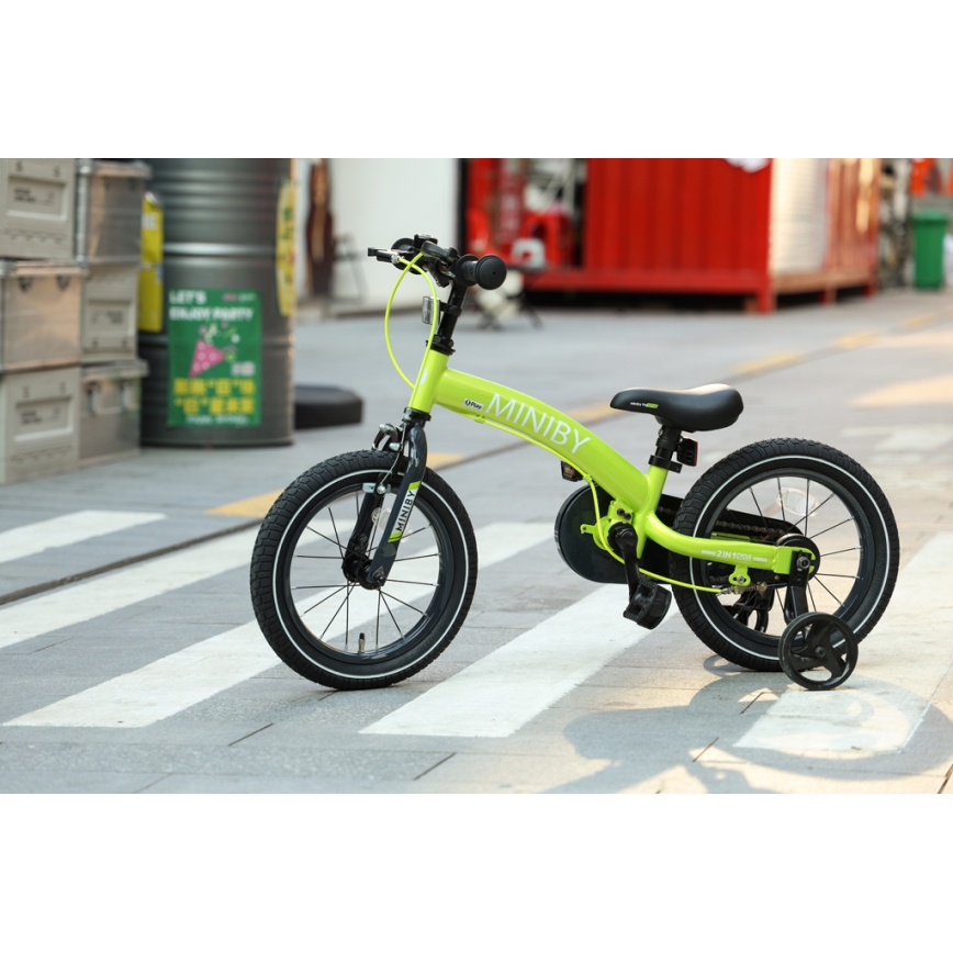 QPlay - Vaikiškas dviratis 14" MINIBY 3in1 žalia