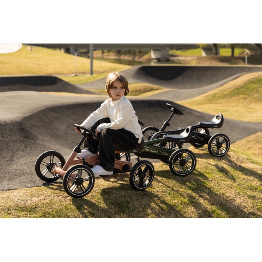 QPlay - Vaikiškas keturratis GO KART juodas