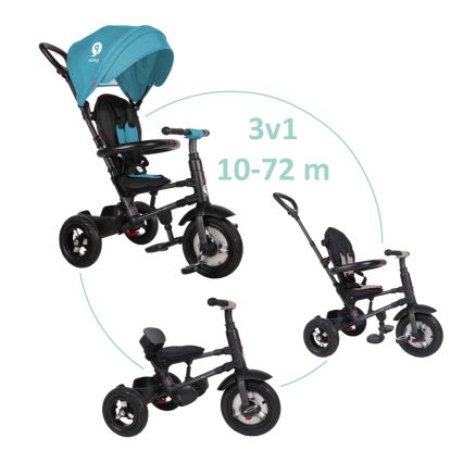 QPlay - Vaikiškas triratis 3in1 RITO AIR turkis