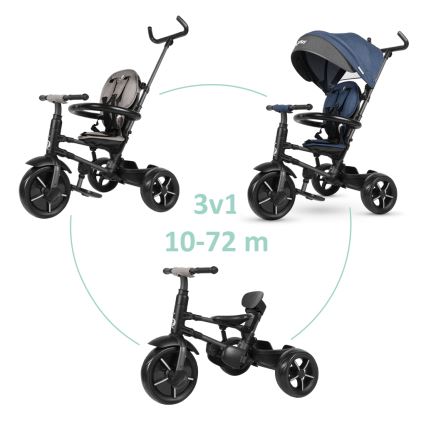 QPlay - Vaikiškas triratis 3in1 RITO STAR mėlyna
