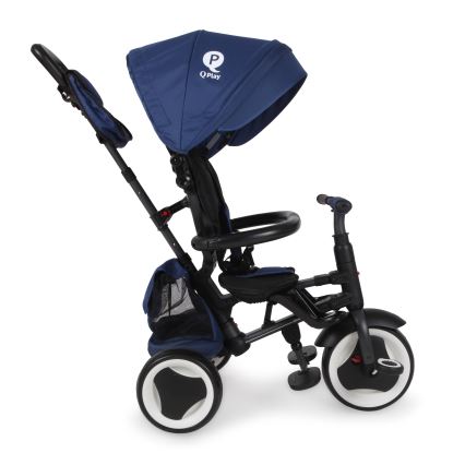QPlay - Vaikiškas triratukas 3-in-1 RITO EVA PLUS mėlynas