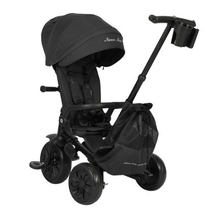 QPlay - Vaikiškas triratukas 5in1 NOVA MAX juodas