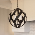 Quintiesse - Lauko pakabinamas šviestuvas ant grandinės BLACKSMITH 4xE14/40W/230V skersmuo 50,1 cm IP44 juodas