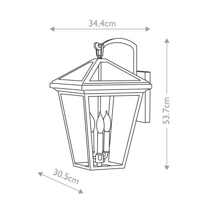 Quintiesse - Lauko sieninis šviestuvas ALFORD L 3xE14/40W/230V IP44 juodas