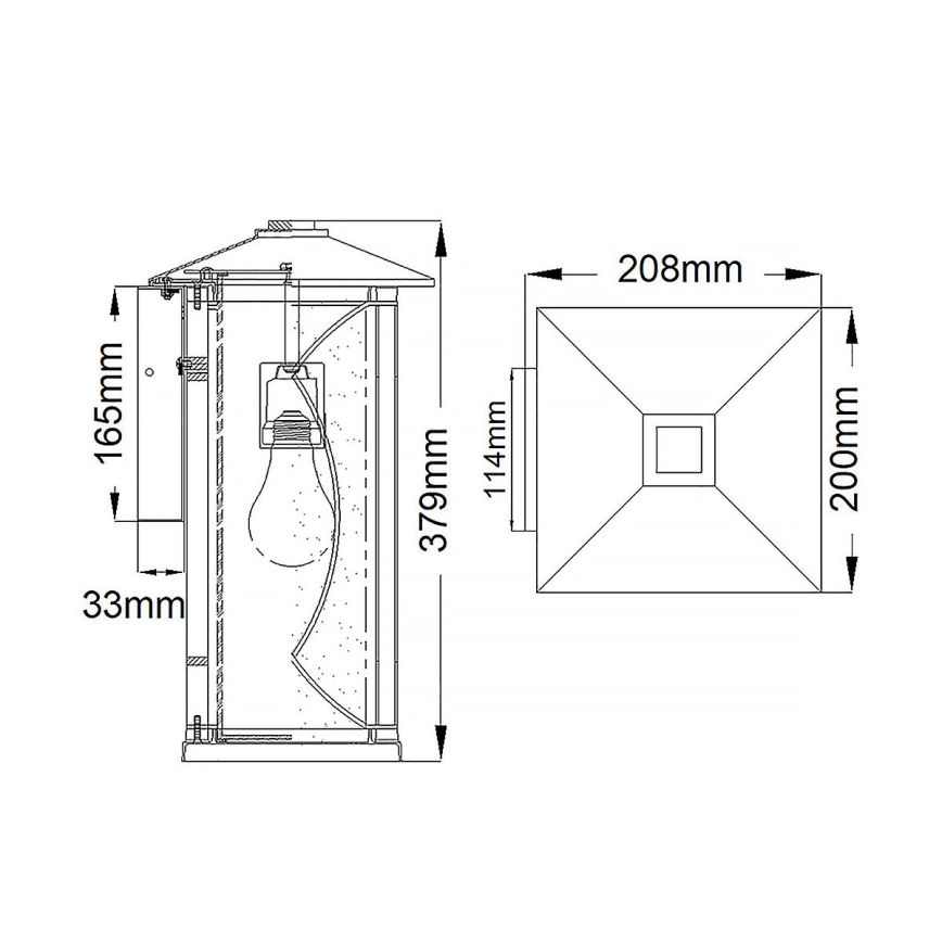 Quintiesse - Lauko sieninis šviestuvas ASHBERN M 1xE27/60W/230V IP44 juodas