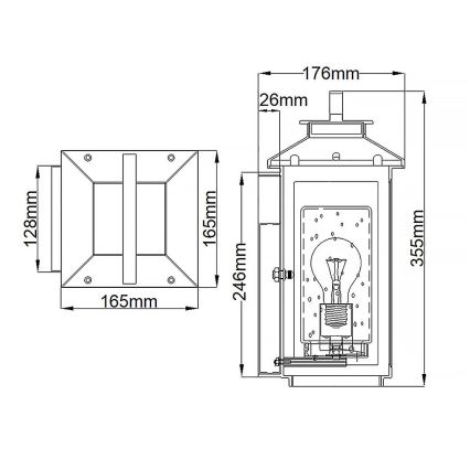 Quintiesse - Lauko sieninis šviestuvas ATWATER S 1xE27/60W/230V IP44 juodas