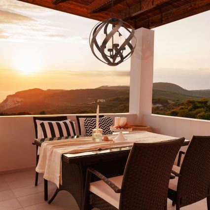 Quintiesse - Lauko pakabinamas šviestuvas ant grandinės BLACKSMITH 4xE14/40W/230V skersmuo 50,1 cm IP44 juodas