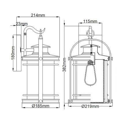 Quintiesse - Lauko sieninis šviestuvas BOOKER M 1xE27/60W/230V IP44 matinis chromas