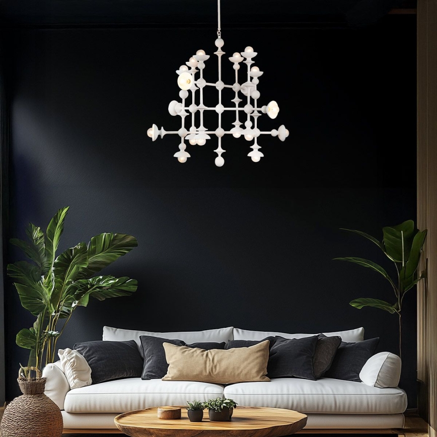 Quintiesse - Pakabinamas šviestuvas ant stiebo CADENCE 18xE14/40W/230V baltas