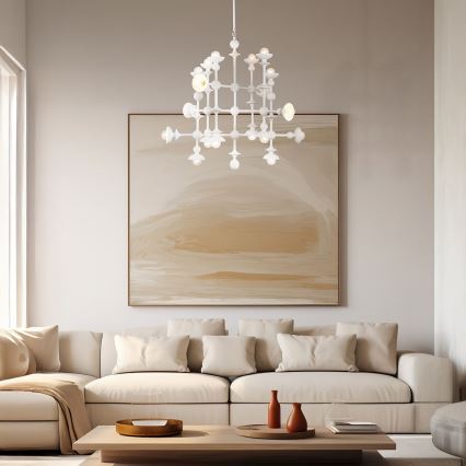 Quintiesse - Pakabinamas šviestuvas ant stiebo CADENCE 18xE14/40W/230V baltas