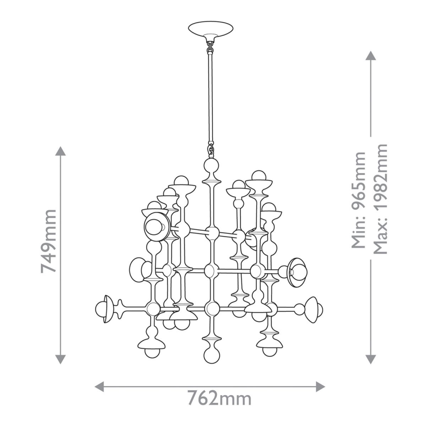 Quintiesse - Pakabinamas šviestuvas ant stiebo CADENCE 18xE14/40W/230V baltas