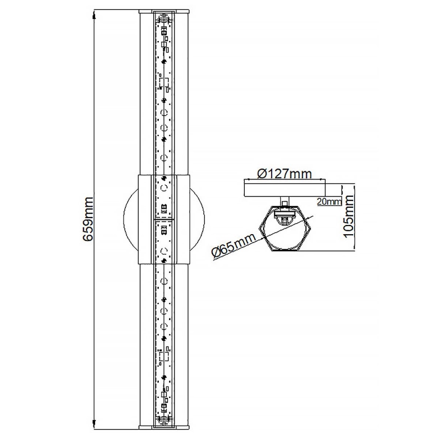 Quintiesse - LED sieninis vonios šviestuvas FACET 2xLED/12W/230V IP44 auksinis
