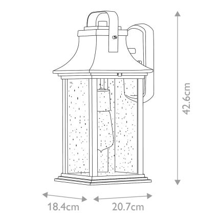 Quintiesse - Lauko sieninis šviestuvas GRANT M 1xE27/60W/230V IP44 bronzinis