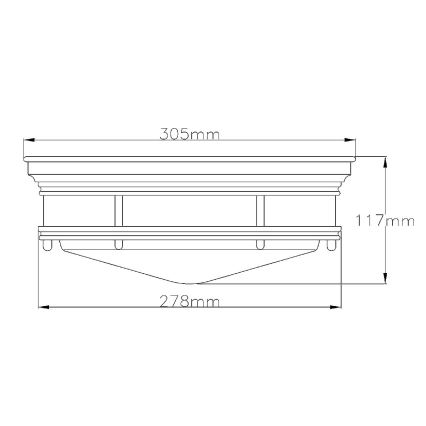 Quintiesse - lauko lubinis šviestuvas HADRIAN 2xE27/40W/230V skersmuo 27,8 cm IP44 bronzinis
