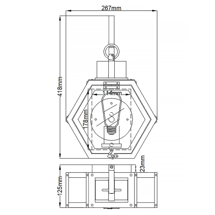 Quintiesse - Lauko sieninis šviestuvas HEATH S 1xE27/60W/230V IP44 juodas