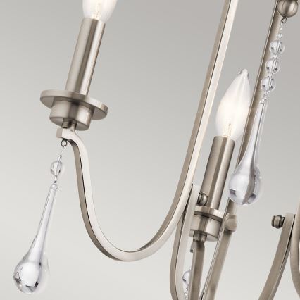 Quintiesse - Pakabinamas šviestuvas ant stiebo KARLEE 3xE14/60W/230V, skersmuo 45,7 cm, matinis chromas