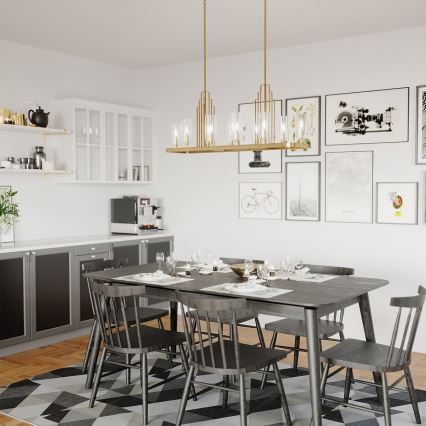 Quintiesse - Liustra ant strypo KIMROSE 10xE14/40W/230V auksinė