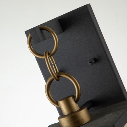 Quintiesse - Lauko sieninis šviestuvas LAHDEN M 1xE27/60W/230V IP44 juodas/auksinis