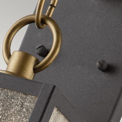 Quintiesse - Lauko sieninis šviestuvas LAHDEN M 1xE27/60W/230V IP44 juodas/auksinis