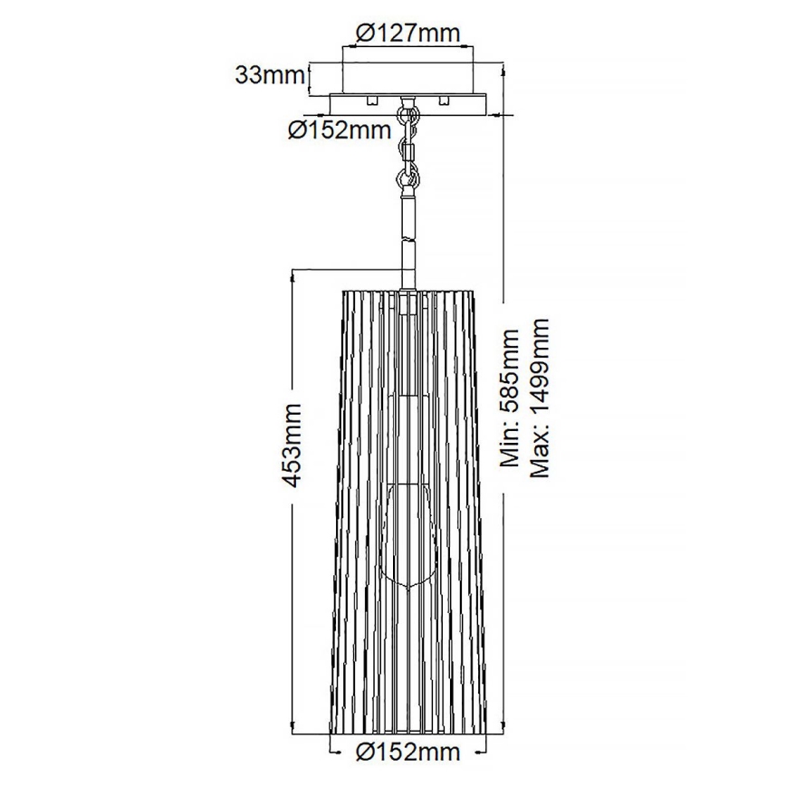 Quintiesse - Pakabinamas šviestuvas su strypu LINARA 1xE27/60W/230V Ø 15,2 cm juodas/auksinis