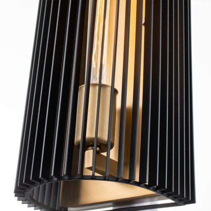 Quintiesse - Sieninis šviestuvas LINARA 1xE27/60W/230V juodas/auksinis