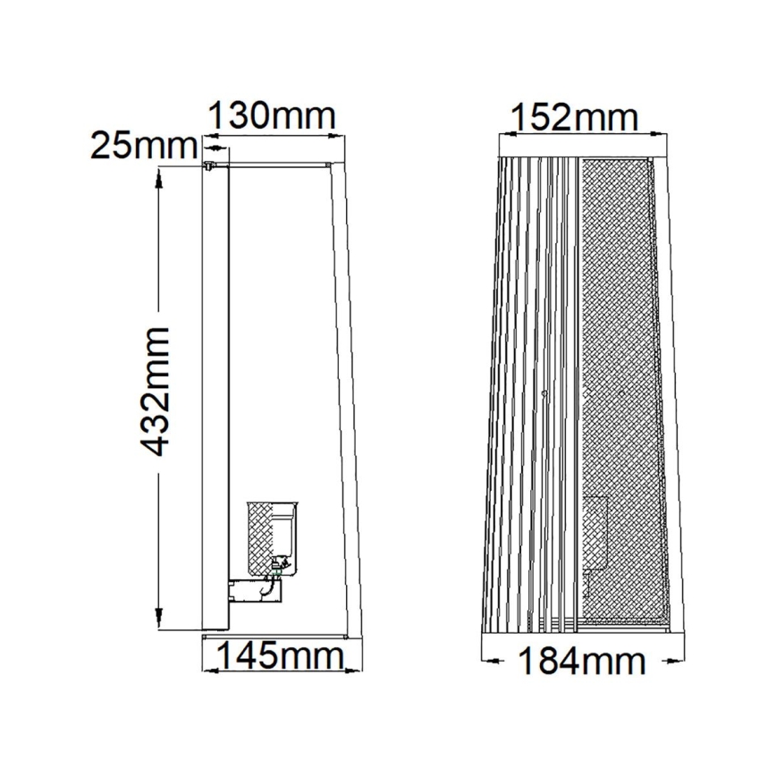 Quintiesse - Sieninis šviestuvas LINARA 1xE27/60W/230V juodas/auksinis