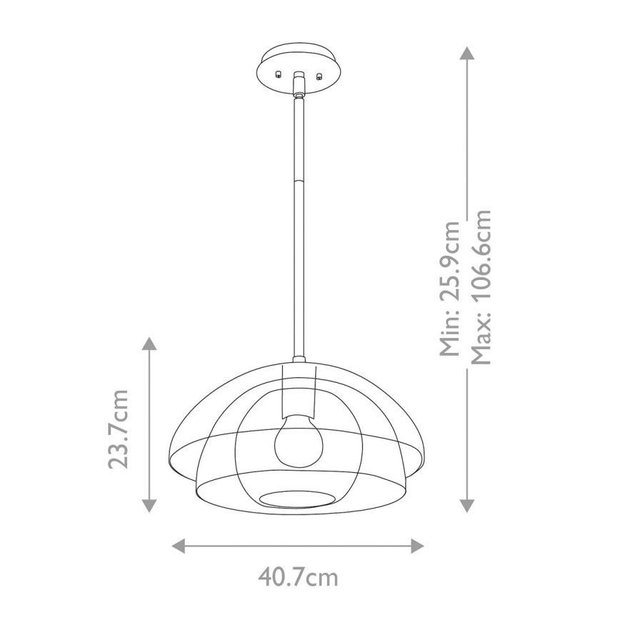 Quintiesse - Pakabinamas šviestuvas su strypu LOTUS 1xE27/60W/230V Ø 40,7 cm aukso spalvos