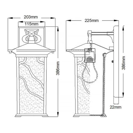 Quintiesse - Lauko sieninis šviestuvas MORRIS L 1xE27/60W/230V IP44 bronzinis