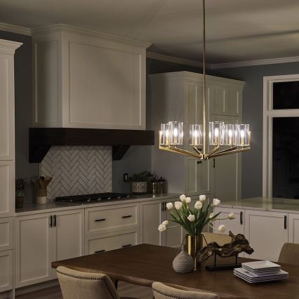 Quintiesse - Kabantis šviestuvas ant strypo NYE 6xE14/40W/230V, skersmuo 71,1 cm, auksinės spalvos