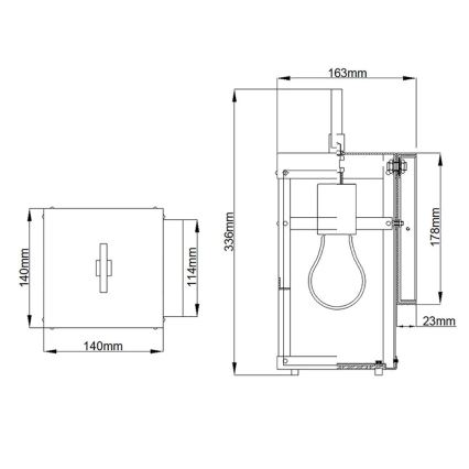 Quintiesse - Lauko sieninis šviestuvas PORTER S 1xE27/60W/230V IP44 juodas