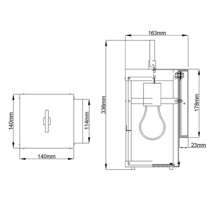 Quintiesse - Lauko sieninis šviestuvas PORTER S 1xE27/60W/230V IP44 juodas