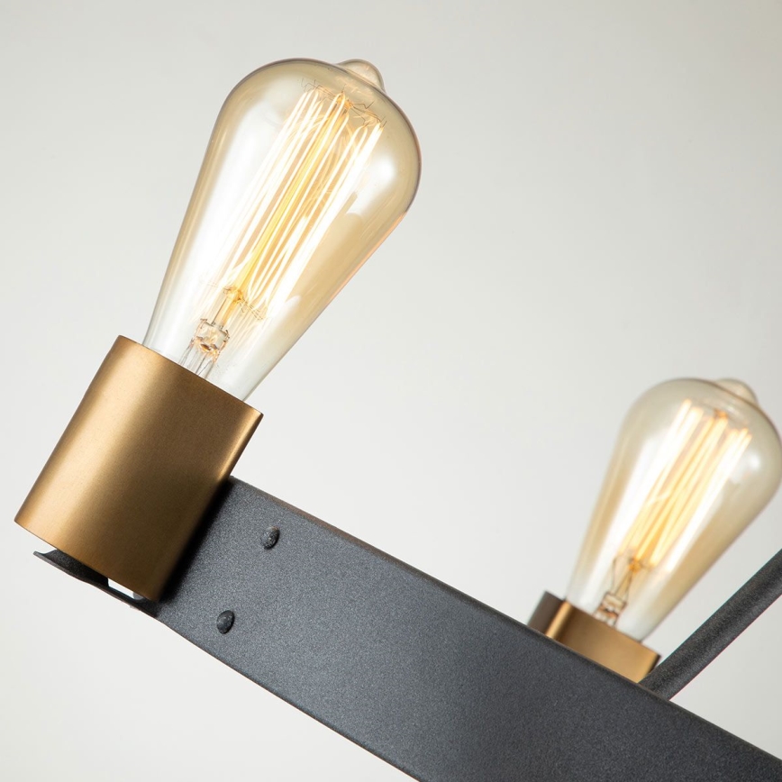 Quintiesse - Liustra ant strypo SILAS 4xE27/60W/230V skersm. 54,9 cm juoda/auksinė