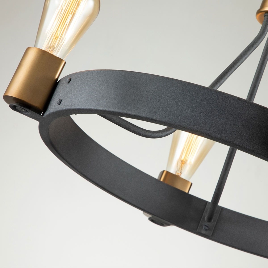 Quintiesse - Liustra ant strypo SILAS 4xE27/60W/230V skersm. 54,9 cm juoda/auksinė