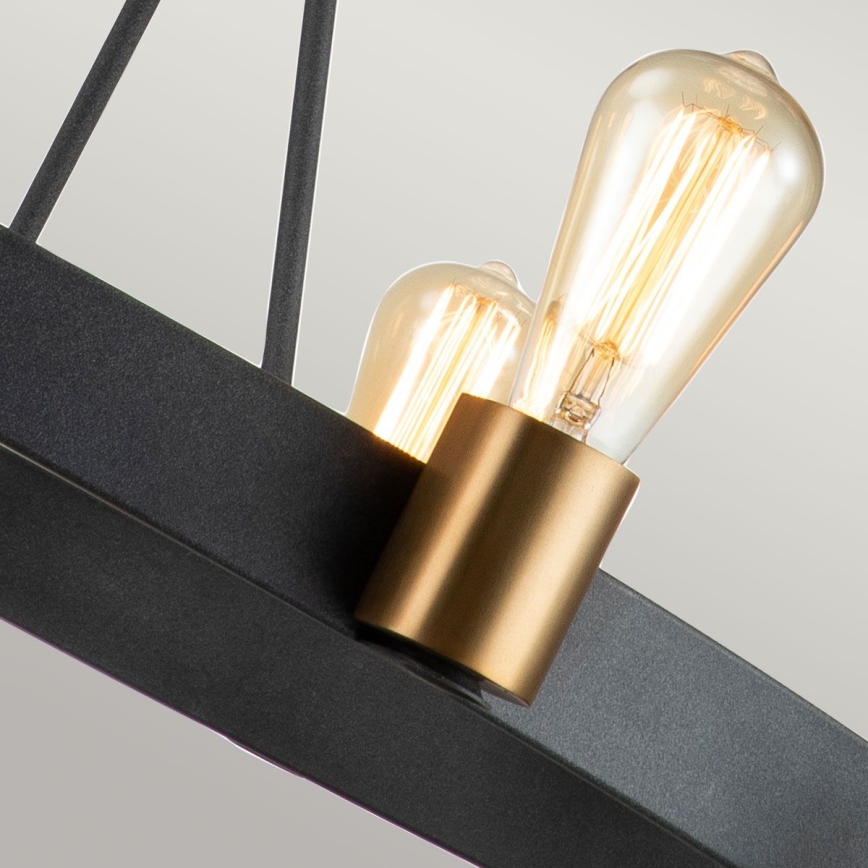 Quintiesse - liustra ant strypo SILAS 8xE27/60W/230V Ø 82,9 cm juoda/auksinė