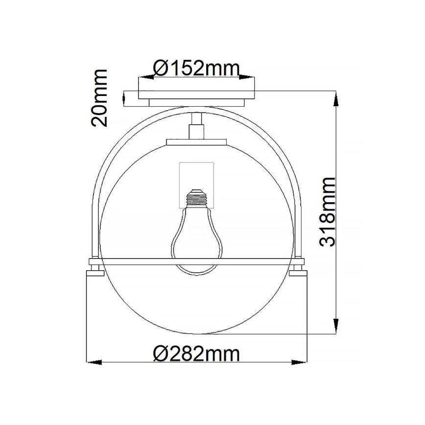 Quintiesse - Lubinis šviestuvas SOMERSET 1xE27/60W/230V skersmuo 28,2 cm auksinis