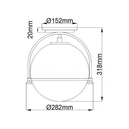 Quintiesse - Lubinis šviestuvas SOMERSET 1xE27/60W/230V skersm. 28,2 cm juodas
