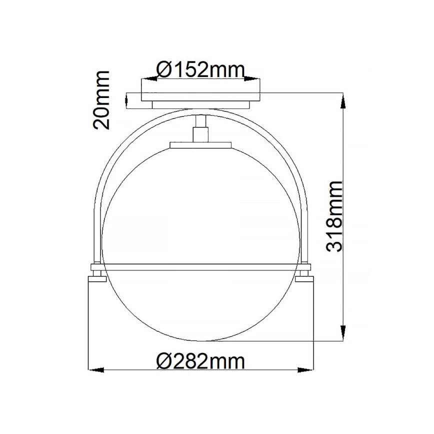 Quintiesse - Lubinis šviestuvas SOMERSET 1xE27/60W/230V skersm. 28,2 cm juodas