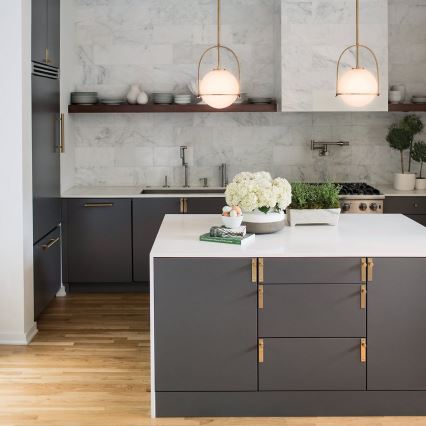 Quintiesse - Pakabinamas šviestuvas ant strypo SOMERSET 1xE27/60W/230V Ø 28,9 cm bronzinis