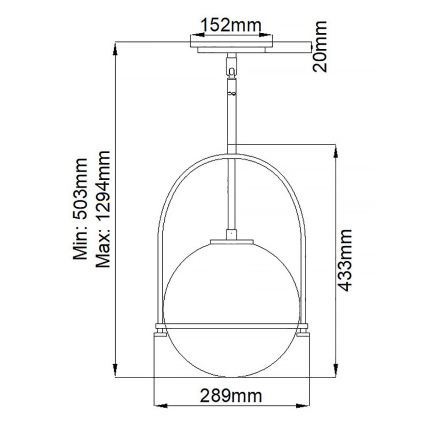 Quintiesse - Pakabinamas šviestuvas ant strypo SOMERSET 1xE27/60W/230V Ø 28,9 cm bronzinis