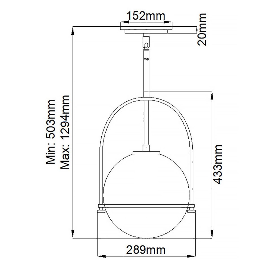Quintiesse - Pakabinamas šviestuvas ant strypo SOMERSET 1xE27/60W/230V Ø 28,9 cm bronzinis