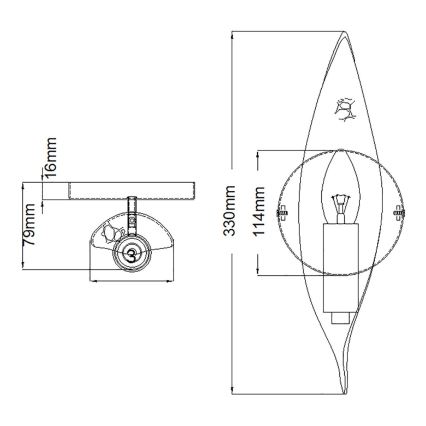 Quintiesse - Sieninis šviestuvas WILLOW 1xE14/40W/230V auksinė/juoda