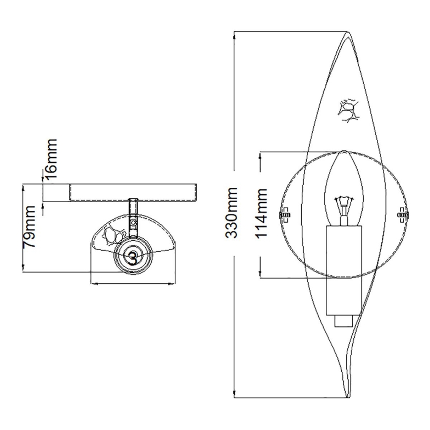 Quintiesse - Sieninis šviestuvas WILLOW 1xE14/40W/230V auksinė/juoda