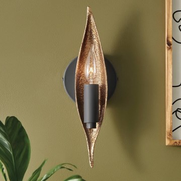 Quintiesse - Sieninis šviestuvas WILLOW 1xE14/40W/230V auksinė/juoda