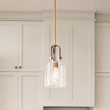 Quintiesse - Sietynas ant strypo KITNER 1xE27/60W/230V, skersmuo 18 cm, auksinis/juodas