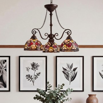Quoizel - Pakabinama liustra su grandine Tiffany LARISSA 3xE27/60W/230V skersmuo 63,6 cm