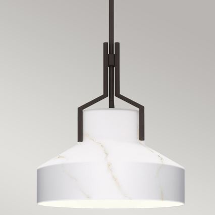 Quoizel - Liustra ant stiebo BRECKEN 2xE27/60W/230V juoda/marmuro dekoras