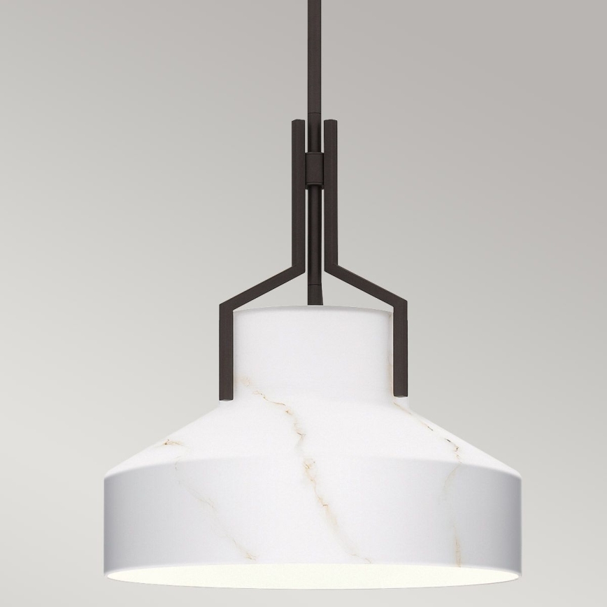 Quoizel - Liustra ant stiebo BRECKEN 2xE27/60W/230V juoda/marmuro dekoras