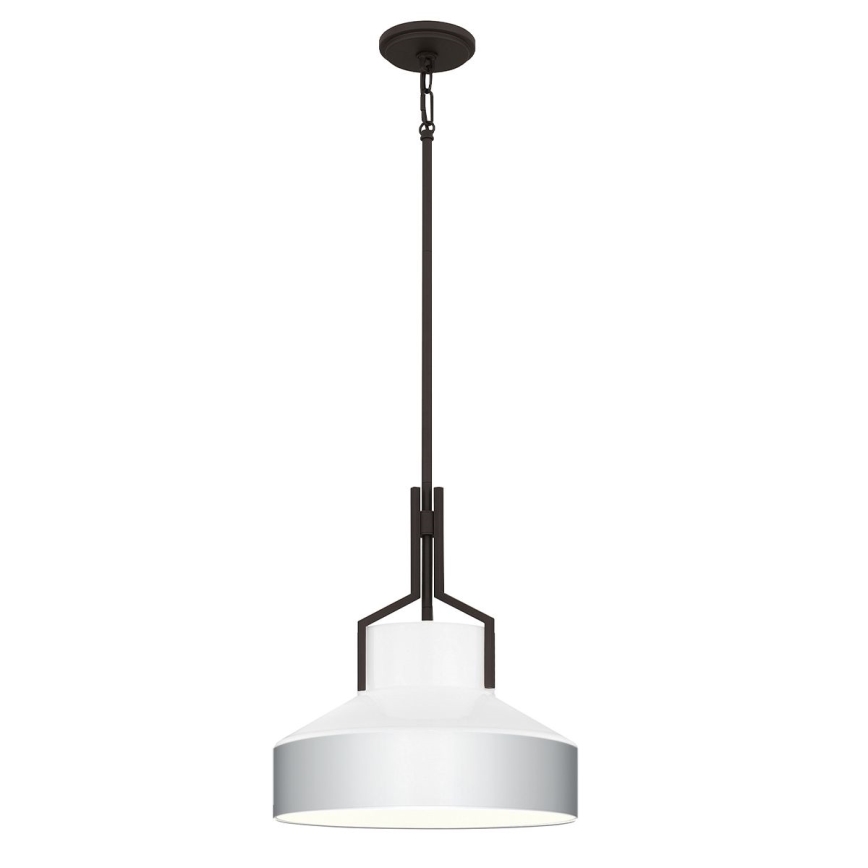 Quoizel - Pakabinamas šviestuvas ant stiebo BRECKEN 2xE27/60W/230V juoda/balta