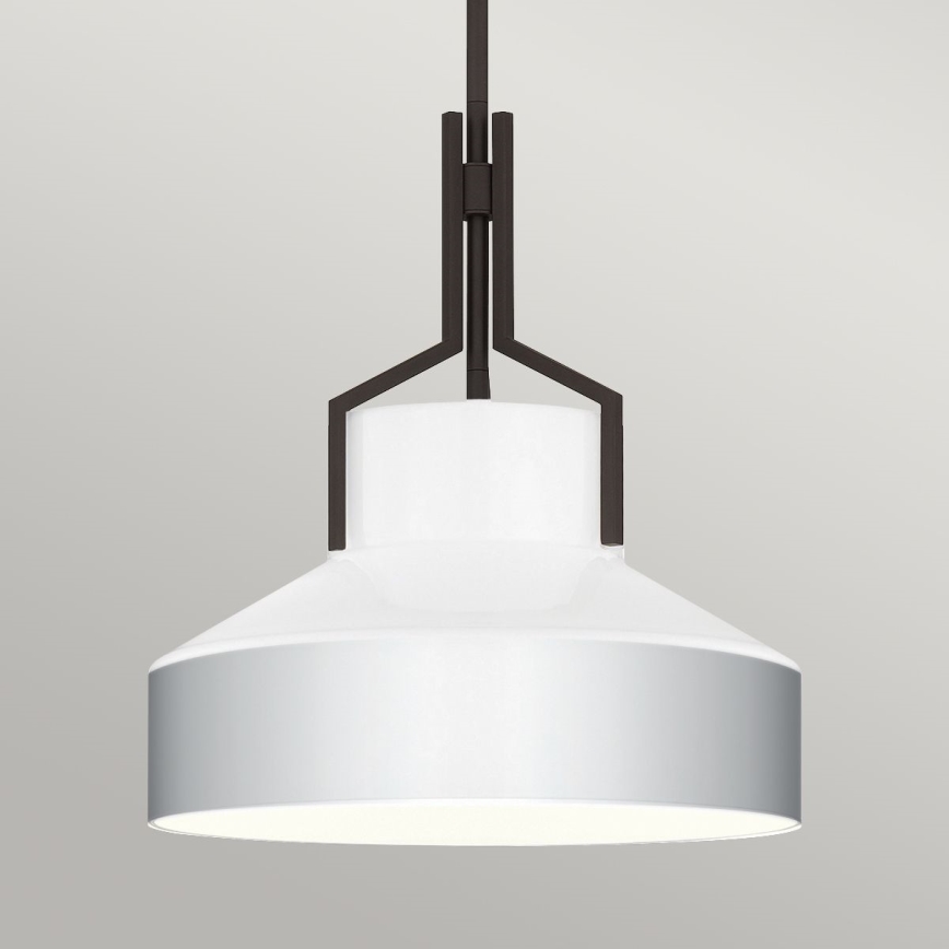 Quoizel - Pakabinamas šviestuvas ant stiebo BRECKEN 2xE27/60W/230V juoda/balta