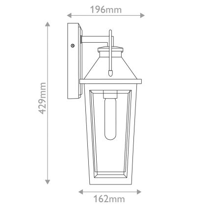 Quoizel - Lauko sieninis šviestuvas BUCKLEY 1xE27/40W/230V IP44 juoda